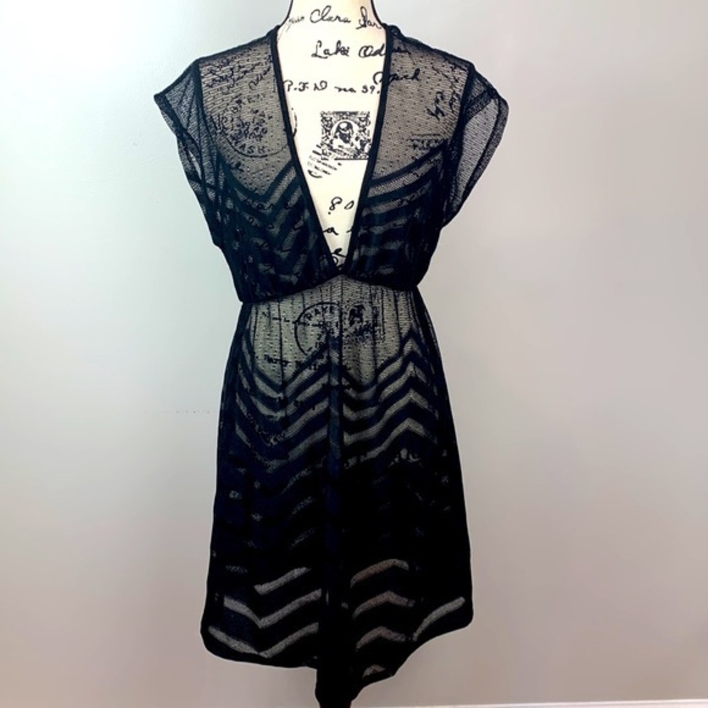Jordan Taylor Arrow V-Neck Short Sleeve Tunic Swim Coverup